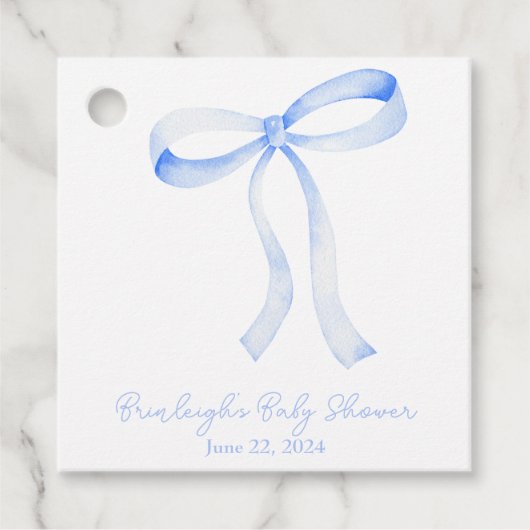 Blue Ribbon Coquette Personalisiert Geschenkanhänger (Vorderseite)