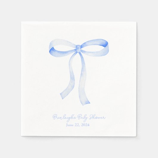 Blue Ribbon Coquette Personalisiert Napkins Serviette (Vorderseite)