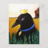 Blue Ribbon Crow Postkarte (Vorderseite)
