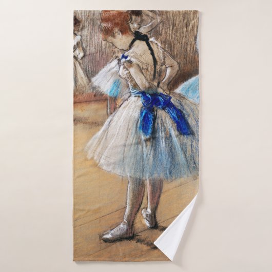 Blue Ribbon Dancer, Edgar Degas Badehandtuch (Badehandtuch)