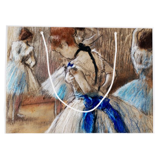 Blue Ribbon Dancer, Edgar Degas Große Geschenktüte (Rückseite)