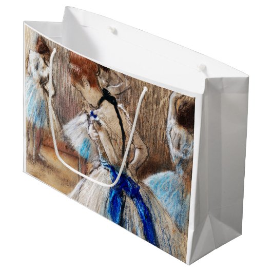 Blue Ribbon Dancer, Edgar Degas Große Geschenktüte (Vorderseite Schrägansicht)