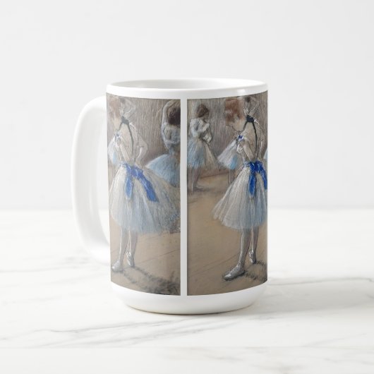 Blue Ribbon Dancer Edgar Degas Kaffeetasse (Vorderseite Links)