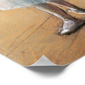 Blue Ribbon Dancer, Edgar Degas Poster (Ecke)