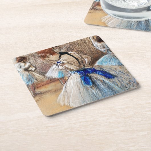 Blue Ribbon Dancer, Edgar Degas Rechteckiger Pappuntersetzer (angewinkelt)