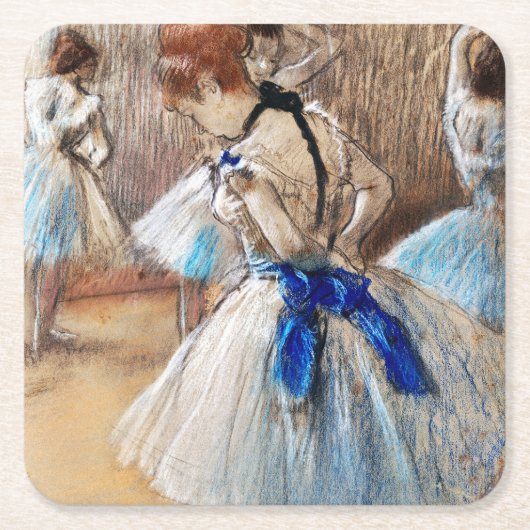 Blue Ribbon Dancer, Edgar Degas Rechteckiger Pappuntersetzer (Vorderseite)