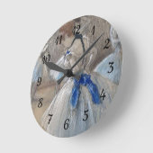 Blue Ribbon Dancer Edgar Degas Runde Wanduhr (Winkel)