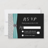 Blue Ribbon Diamond Modern Wedding RSVP (Vorderseite)