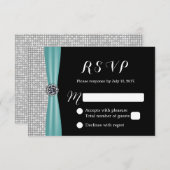 Blue Ribbon Diamond Modern Wedding RSVP (Vorne/Hinten)