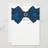 Blue Ribbon & Diamonds Bridal Dusche Einladungen (Rückseite)