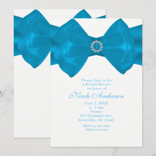 Blue Ribbon & Diamonds Bridal Dusche Einladungen