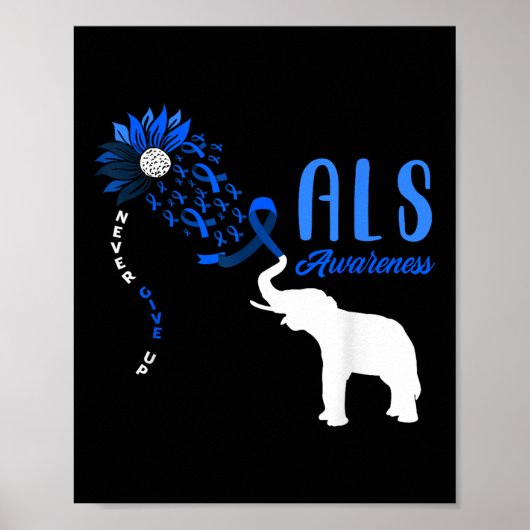 Blue Ribbon Elephant als Krieger Unterstützung als Poster (Vorne)