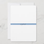 Blue Ribbon Foto Taufe Einladung (Rückseite)