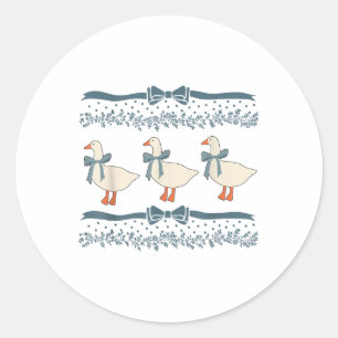 Blue Ribbon Gans mit Herz der 1980er Jahre Runder Aufkleber