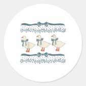 Blue Ribbon Gans mit Herz der 1980er Jahre Runder Aufkleber (Vorderseite)