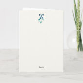 Blue Ribbon gebunden Mistletoe Karte (Rückseite)