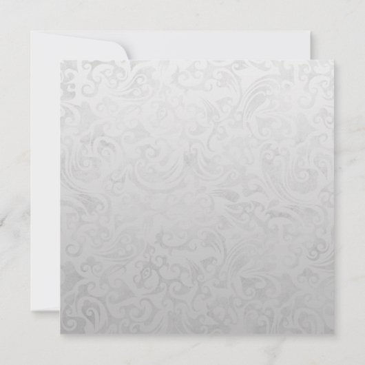 Blue Ribbon Gem Silver Post Wedding Einladung (Rückseite)