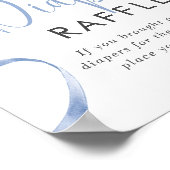 Blue Ribbon Girl Baby Dusche Windeln Raffle Schild (Ecke)