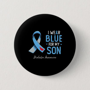 Blue Ribbon ich trage graublau für meinen Sohn Dia Button
