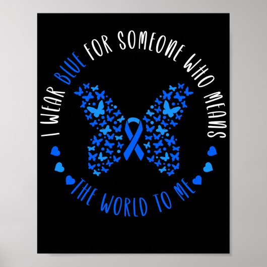 Blue Ribbon ich tragen Blau für jemanden als Poster (Vorne)