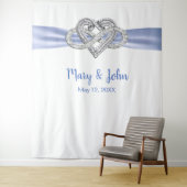 Blue Ribbon Infinity Heart Wedding Background Wandteppich (Beispiel)