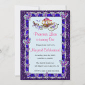 Blue Ribbon Lila Glitzer Royal Princess Birthday Einladung (Vorderseite)