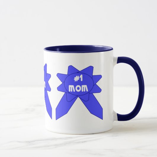 Blue Ribbon Mama x 3 Tasse (Rechts)