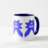Blue Ribbon Mama x 3 Tasse (VorderseiteRechts)