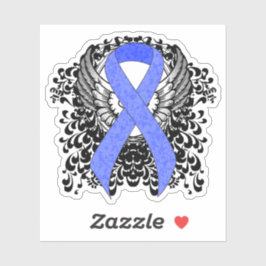 Blue Ribbon mit Flügeln Aufkleber