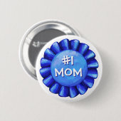 Blue Ribbon Nummer 1 Mama Button (Vorne & Hinten)