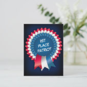 Blue Ribbon Patriot Postkarte (Stehend Vorderseite)