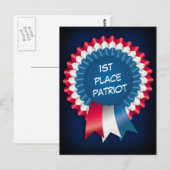 Blue Ribbon Patriot Postkarte (Vorne/Hinten)