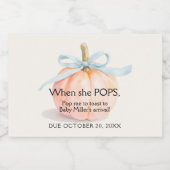 Blue Ribbon Pumpkin Baby Dusche Mini Schaumweinetikett (Einzelnes Label)