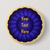 Blue Ribbon Rosette zum Personalisieren Button (Vorderseite)