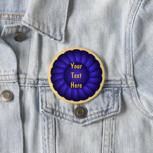 Blue Ribbon Rosette zum Personalisieren Button (Beispiel)