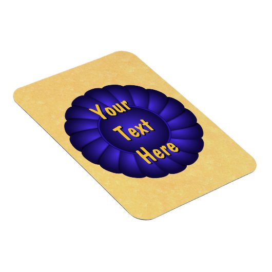 Blue Ribbon Rosette zum Personalisieren Magnet (Rechte Seite)