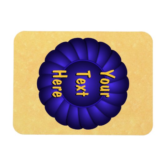 Blue Ribbon Rosette zum Personalisieren Magnet (Horizontal)