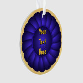 Blue Ribbon Rosette zum Personalisieren Ornament (Vorderseite)