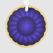 Blue Ribbon Rosette zum Personalisieren Ornament (Rückseite)