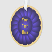 Blue Ribbon Rosette zum Personalisieren Ornament (Vorderseite)