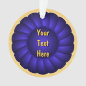 Blue Ribbon Rosette zum Personalisieren Ornament (Vorderseite)