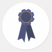 Blue Ribbon Runder Aufkleber (Vorderseite)