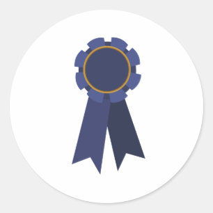 Blue Ribbon Runder Aufkleber