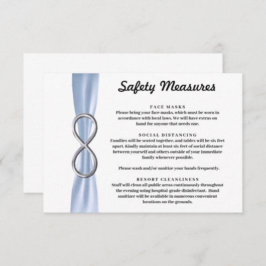 Blue Ribbon Silber Unendlichkeit Sicherheitsmaßnah Begleitkarte (Vorne/Hinten)