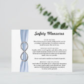 Blue Ribbon Silber Unendlichkeit Sicherheitsmaßnah Begleitkarte (Stehend Vorderseite)