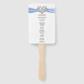 Blue Ribbon Silver Swan Wedding Program Fans Fächer (Rückseite)