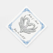Blue Ribbon Silver Swans Paper Napkins Serviette (Ecke)