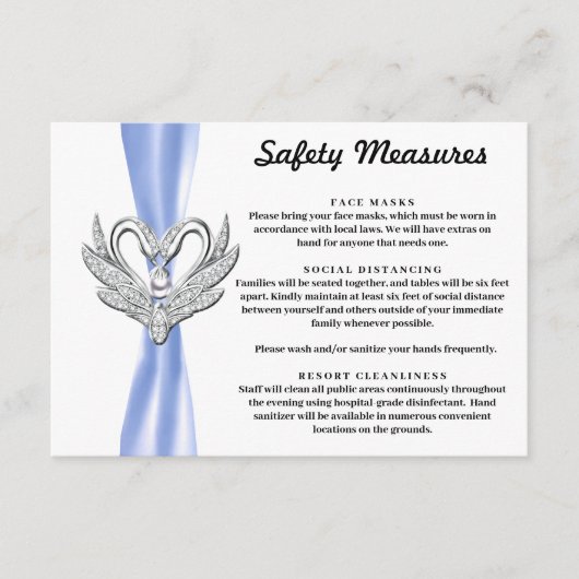 Blue Ribbon Silver Swans Sicherheitsmaßnahmen Begleitkarte (Vorderseite)