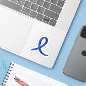 Blue Ribbon Sticker (Laptop mit iPhone)