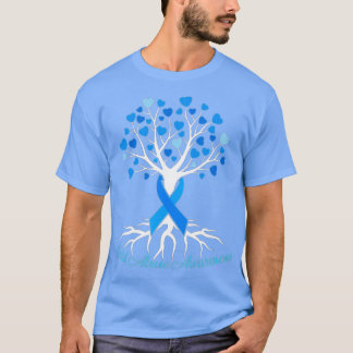 Blue Ribbon Tree Heart Child Abuse Prevention Mont T-Shirt